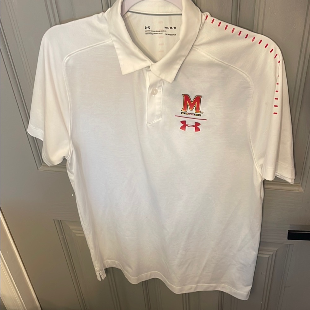 Under Armour White Maryland Polo Classic Shirt
